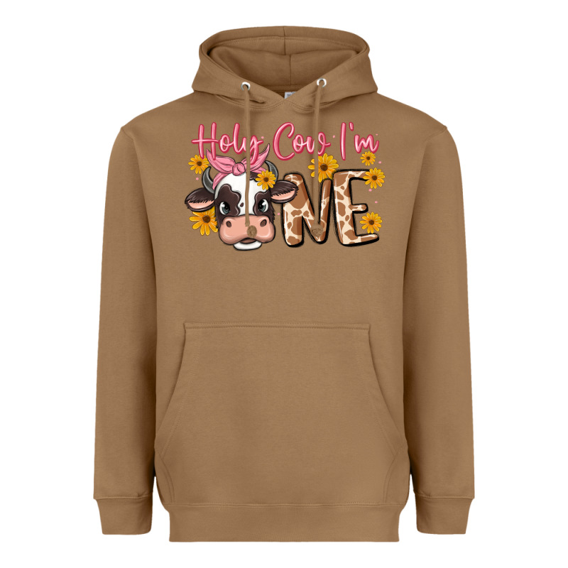 Holy Cow I'm One Heavyweight Hoodie by MaliasSmallBusiness | Teevron