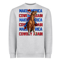 Heather Grey make america cowboy again Heavyweight Sweatshirt - texasbilliewilder