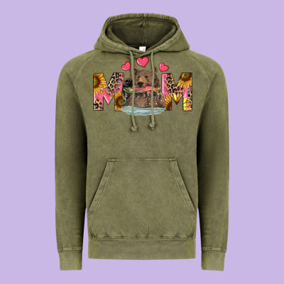 Vintage Hoodie Mom Bear With Sunflowers