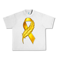 Lunar Rock Childhood Cancer Ribbon with Feather Urban Heavy Tee - texasbilliewilder