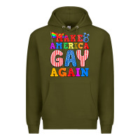 Army Green Make America Gay Again Premium Hoodie - BundleAndBundleShop