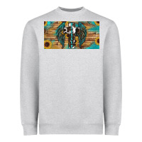 Heather Grey Blessed cros sunflowers Heavyweight Sweatshirt - RanaPortraitStore