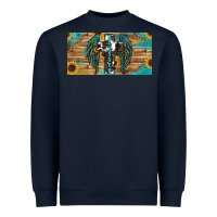 Navy Blessed cros sunflowers Heavyweight Sweatshirt - RanaPortraitStore