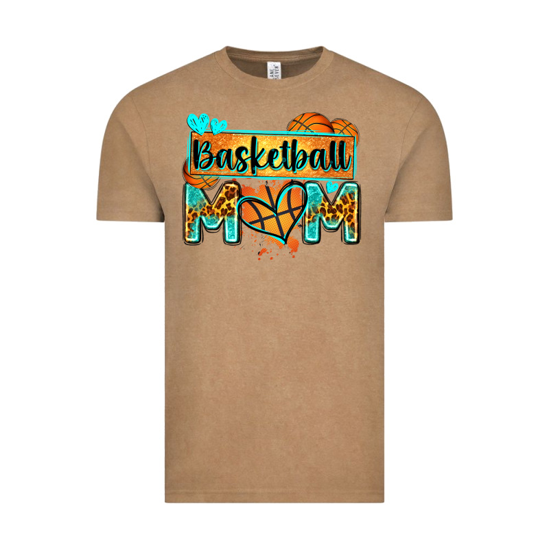 Basketball Mom With Leopard Vintage Tee by Zillion Design Studio | Teevron