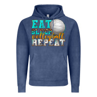 Vintage Denim eat sleep volleyball repeat Vintage Hoodie - texasbilliewilder