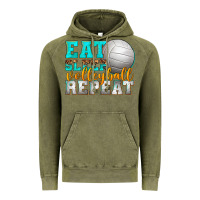 Vintage Olive eat sleep volleyball repeat Vintage Hoodie - texasbilliewilder