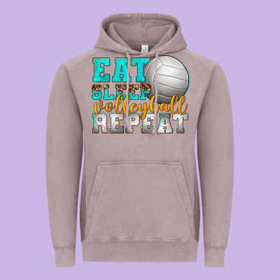 Eat Sleep Volleyball Repeat Vintage Hoodie Designed By Texasbilliewilder