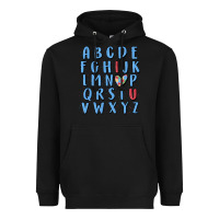 Black alphabet autism awareness Heavyweight Hoodie - MaliasSmallBusiness
