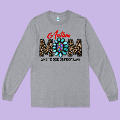 Autism Long Sleeve Tee Designed By Cowhidedigitalart