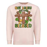 Pale Pink not lucky just really blessed malia Premium Sweatshirt - MaliasSmallBusiness