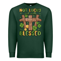 Sports Green not lucky just really blessed malia Premium Sweatshirt - MaliasSmallBusiness