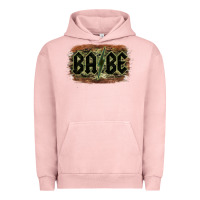 Pigment Salmon Camouflage Patterned Babe Tried Urban Hoodie - Bettercallsaul