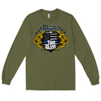 Army Green back the blue Long Sleeve Tee - CowhideDigitalArt