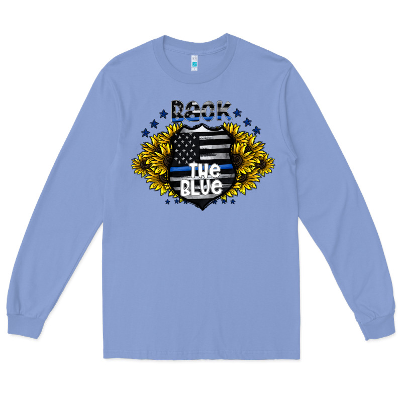 Back The Blue Long Sleeve Tee by CowhideDigitalArt | Teevron