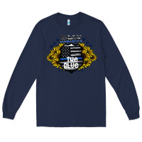 Navy back the blue Long Sleeve Tee - CowhideDigitalArt