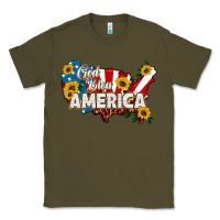 Army Green god bless america Classic Tee - HRA Design Shop