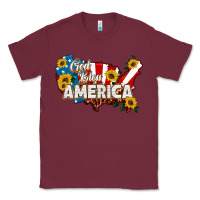 Burgundy god bless america Classic Tee - HRA Design Shop