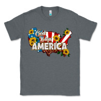 Charcoal Heather god bless america Classic Tee - HRA Design Shop