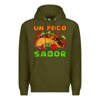 Army Green un poco sabor with taco and pepper Premium Hoodie - AdoDesignShop