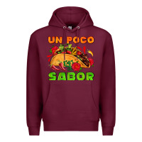 Burgundy un poco sabor with taco and pepper Premium Hoodie - AdoDesignShop