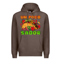 Coffee un poco sabor with taco and pepper Premium Hoodie - AdoDesignShop