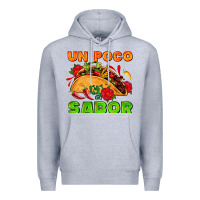 Heather Grey un poco sabor with taco and pepper Premium Hoodie - AdoDesignShop