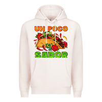 Pale Pink un poco sabor with taco and pepper Premium Hoodie - AdoDesignShop