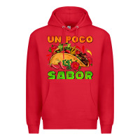 Red un poco sabor with taco and pepper Premium Hoodie - AdoDesignShop