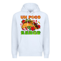 White un poco sabor with taco and pepper Premium Hoodie - AdoDesignShop