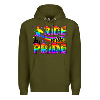 Army Green Western LGBTQ+ Ride With Pride Premium Hoodie - BundleAndBundleShop