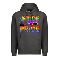 Charcoal Heather Western LGBTQ+ Ride With Pride Premium Hoodie - BundleAndBundleShop