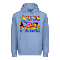 Colony Blue Western LGBTQ+ Ride With Pride Premium Hoodie - BundleAndBundleShop