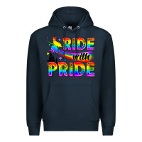Navy Western LGBTQ+ Ride With Pride Premium Hoodie - BundleAndBundleShop