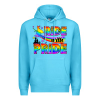 Ocean Blue Western LGBTQ+ Ride With Pride Premium Hoodie - BundleAndBundleShop