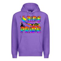 Purple Western LGBTQ+ Ride With Pride Premium Hoodie - BundleAndBundleShop
