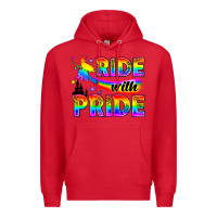 Red Western LGBTQ+ Ride With Pride Premium Hoodie - BundleAndBundleShop