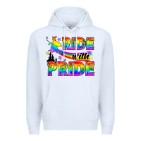 White Western LGBTQ+ Ride With Pride Premium Hoodie - BundleAndBundleShop