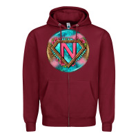 Burgundy nurse round earrings 4 Zipper Hoodie - BundleAndBundleShop