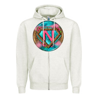 Oatmeal Heather nurse round earrings 4 Zipper Hoodie - BundleAndBundleShop