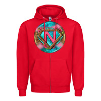 Red nurse round earrings 4 Zipper Hoodie - BundleAndBundleShop