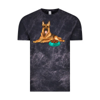 Cloud Black german shepherd with food bowl Vintage Tee - texasbilliewilder