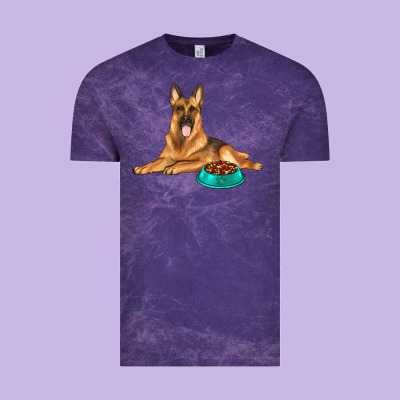 German Shepherd With Food Bowl Vintage Tee Designed By Texasbilliewilder
