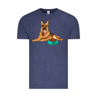 Vintage Denim german shepherd with food bowl Vintage Tee - texasbilliewilder