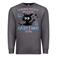Charcoal Heather i survived 100 days of school cat Premium Sweatshirt - MaliasSmallBusiness
