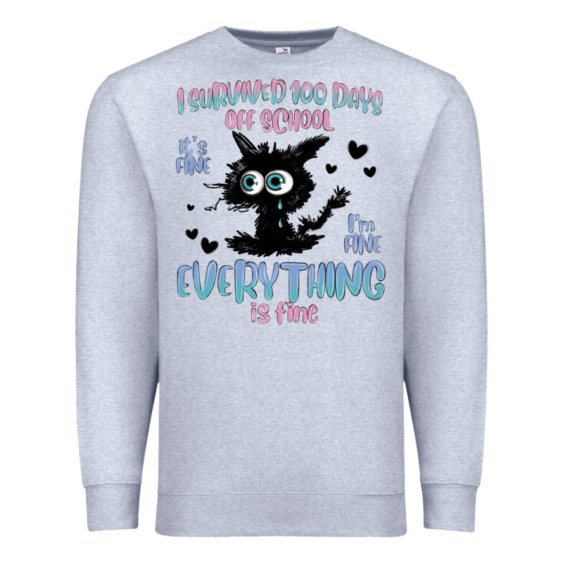 I Survived 100 Days Of School Cat Premium Sweatshirt by MaliasSmallBusiness | Teevron