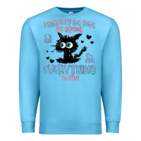 Ocean Blue i survived 100 days of school cat Premium Sweatshirt - MaliasSmallBusiness