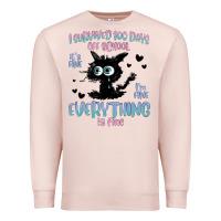 Pale Pink i survived 100 days of school cat Premium Sweatshirt - MaliasSmallBusiness