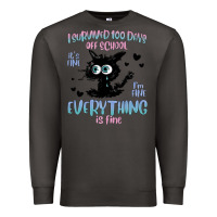 Smoke i survived 100 days of school cat Premium Sweatshirt - MaliasSmallBusiness