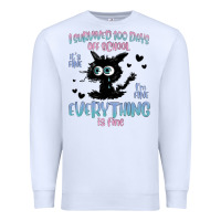 White i survived 100 days of school cat Premium Sweatshirt - MaliasSmallBusiness