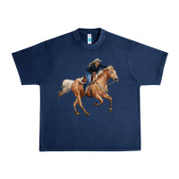 Navy horse body with cowgirl Urban Heavy Tee - RanaPortraitStore